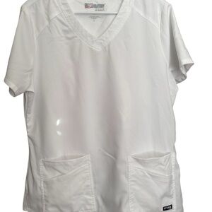 Grey's Anatomy Classic White Scrub Top & Bottom Set